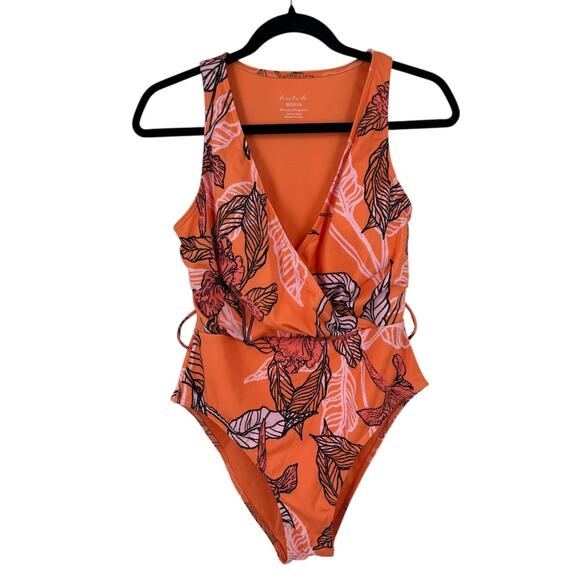 Hutch Louanne floral one piece swimsuit orange size Medium M - Picture 2 of 8